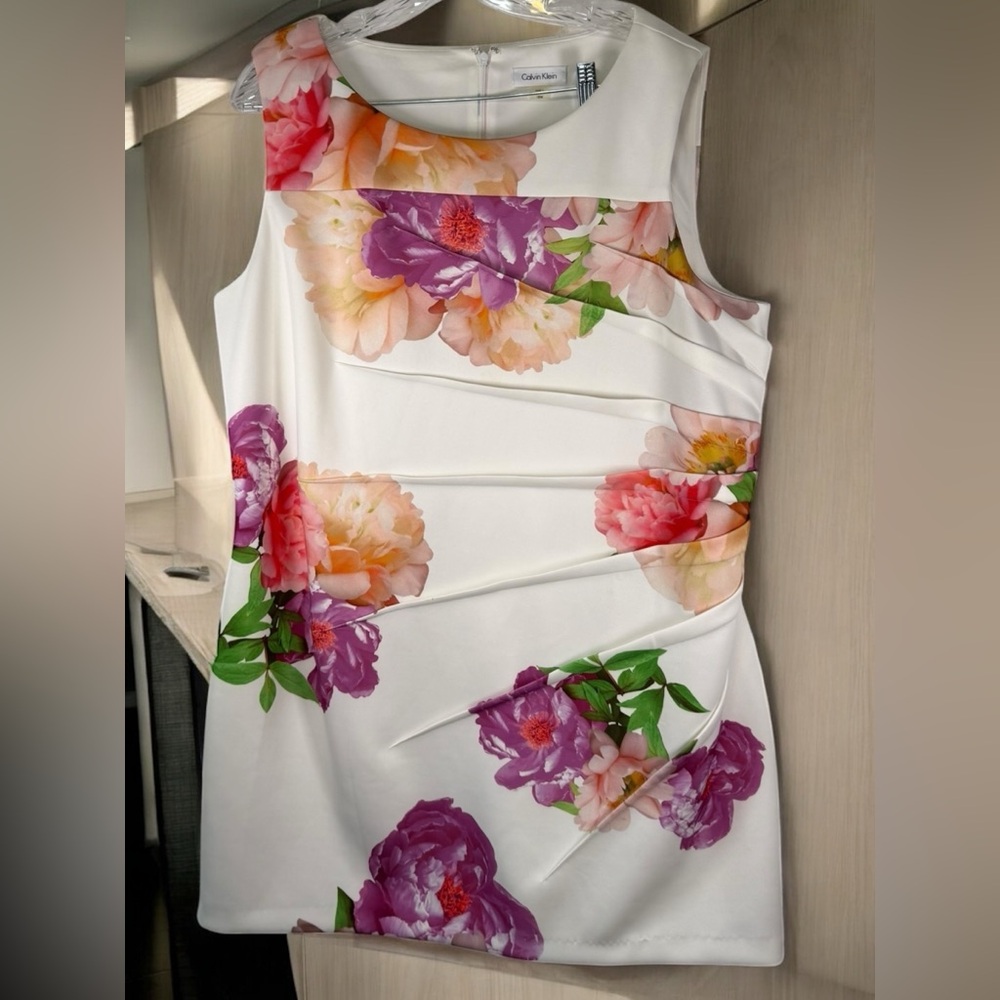 Calvin Klein Purple and Pink Sheath Mini Dress